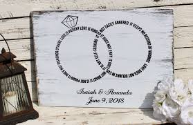 Personalized Wedding Gift For The Couple 1 Corinthians 13 In Shape Of Wedding Rings Engraved Wedding Gifts Wedding Gifts For Bride And Groom Personalized Wedding Gifts