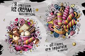 In this tutorial, you will learn what tools you can use to blend various shades drawn with your. 8 Ice Cream Cartoon Doodle Compositions In Illustrations On Yellow Images Creative Store