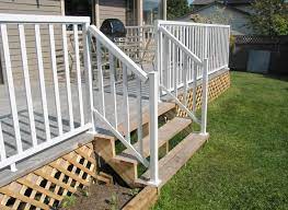Front porch railings on stairs or ramp. Diy Outdoor Aluminum Railings Peak Aluminum Railing