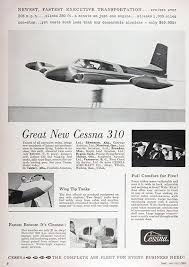1955 Cessna 310 Original Vintage Advertisement Fastest Of