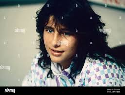 Österreichische Tennisspielerin Barbara Paulus, Porsche Prix, Filderstadt,  Deutschland 1990 Stockfotografie