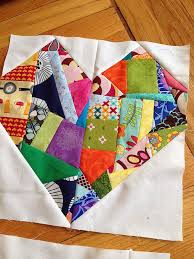 Scrappy Improv Heart Blocks Heart Quilt Pattern Quilts Crazy Quilt Blocks