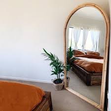 Cheval & full length mirrors. Arch Rattan Mirror 1000x1800mm Paradise Living Co