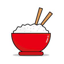 Rice In The Red Bowl With Chopstick Cartoon Vector Illustration Isolated On White Background Rice Clip Art Rice Isolated Simple Png And Vector With Transpare Latar Belakang Putih Ilustrasi Vektor Kartun