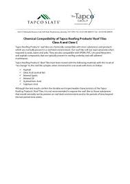 Tapco Chemical Compatibility Tapco Roofing Products Pdf Catalogs Documentation Brochures