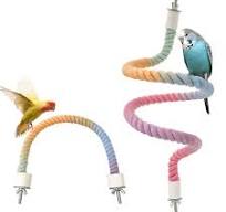 Screw Head Colored Cotton Parrot Pole Sturdy Hanging Clip Parrot Standing  Woven Rope Rotating Comfortable Bird Bite Toy Climbing - AliExpress