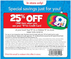 Toys R Us Coupon Have Kids In Your Life Save 25 Off One Item When You Use Your R Us Credit Card Exp 12 8 Walmart Coupon Coupons Printable Coupons