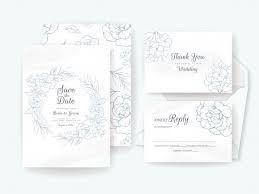 Elegant Wedding Invitation Card Template Set With Floral Motif Flowers Composition For Save The Date Greeting Rsvp And Thank You Design Wedding Invitation Card Template Wedding Invitation Cards Elegant Wedding Invitation