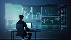 Ai generated illustration trader doing analysis and tradings  Premium  AI-generated image