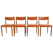 This petite mid century dining chair has a lot of character for such a small seat! Set Of 4 Danish Mid Century Modern Teak Dining Chairs New Leather 1960s For Sale At 1stdibs