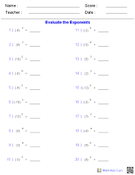 Math Worksheets Dynamically Created Math Worksheets Algebra Worksheets Math Worksheets Exponent Worksheets