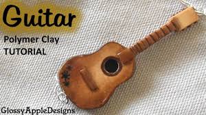 Polymer Clay Classic Acoustic Guitar Charm Pendant Tutorial Polymer Clay Polymer Clay Miniatures Clay