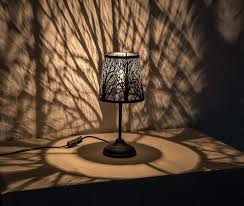 15 H Bed Side Table Lamp Desk Lamp With Lamp Shade Forest See This Great Product It Is An Affiliate In 2020 Black Table Lamps Metal Lamp Shade Side Table Lamps