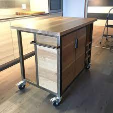 Wood and metal kitchen island paneling moderna second. Custom Kitchen Island Cart Made By Us For A Condo Size Kitchen Solid White Oak And Metal Metal Furniture Steel Furniture Furniture
