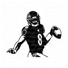 Baltimore Ravens Svg Black And White Lamar Jackson Svg Dxf Png Pdf Jpg Eps Files Ravens Vector Etsy Jackson S Art Lamar Jackson Pencil Art Drawings