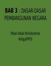 Berdasarkan pelan induk perindustrian ketiga dan program transformasi ekonomi Pelan Induk Perindustrian Ke 3 Pptx Bab 3 Dasar Dasar Pembangunan Negara Pelan Induk Perindustrian Ketiga Pip3 Tema Malaysia Kearah Daya Saing Global Course Hero