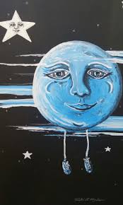 Blue moon. Acrylic. 20x28
