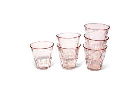 Have a colorful celebration with the pearlized pink 9 oz. 8 Favorites Drinking Glasses With A Hint Of Pink Remodelista