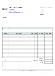 Debit Note Template Invoice Template Word Invoice Template Invoice Templates