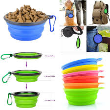 2 Pack Set Dog Portable Pet Bowl Food & Water Collapsible Dish Travel  Fold-able | eBay