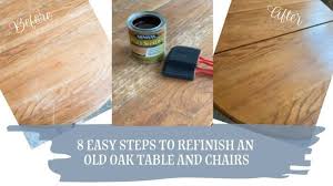 A simple damp cloth is the best way. 8 Easy Steps To Refinish An Old Oak Table And Chairs