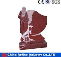European Style Granite Headstone for Cemetery, Carving Single Tombstone  Monument Design, Natural Stone Engraved Gravestone