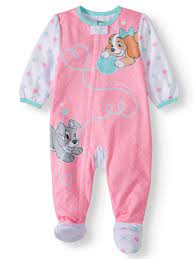 Lady The Tramp Baby Girl Microfleece Blanket Sleeper Pajamas Walmart Com
