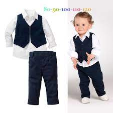 Baby Boys Three Piece Suits T Shirt Tops Vest Waistcoat Clothes Long Pants Kids Outfits Kids Suits Kids Shirts Boys