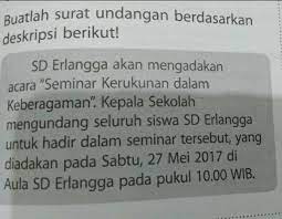 Nama dan alamat pihak yang dituju jangan lupa untuk menyebutkan nama dan alamat pihak yang akan diundang dengan lengkap dan jelas, hal. Buatlah Surat Undangan Berdasarkan Deskripsi Berikut Sd Erlangga Akan Mengadakan Acara Serba Serbi Undangan