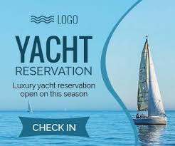 Yatch Booking Banner Reservation Ad Template Ad Banner For Website Travel Ads Animated Banner Ads Luxury Yachts