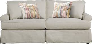 Cindy Crawford Home Beachside Walk Linen Textured Sofa In 2020 Cindy Crawford Home Blue Leather Sofa Queen Mattress Size