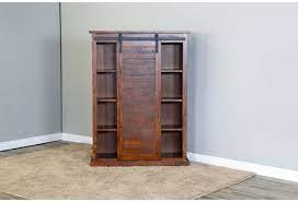 Shop custom barn doors for the interior of your home with modern & rustic interior sliding barn door styles in glass, wood, metal & more. Sunny Designs Sunny Office Rustic Bookcase With Sliding Barn Door Suburban Furniture Combination Bookcases