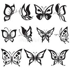 Black And White Butterfly Drawing Vector Set Black And White Butterflies White Butterfly Tattoo Butterfly Black And White Butterfly Illustration