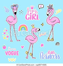 I'm all dressed up and ready to fall in love! Vector Stickers Set With Cute Pink Flamingos And Quotes Summer Illustration Tropical Birds Isolated On White Background Canstock