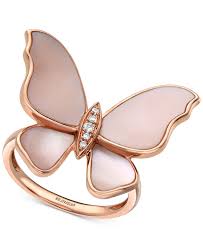 Check spelling or type a new query. Effy Collection Effy Mother Of Pearl Diamond Accent Butterfly Ring In 14k Rose Gold Reviews Rings Jewelry Watches Macy S
