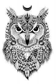 Black And White Owl Chest Tattoo Filipino Tattoos White Owl Tattoo Geometric Owl Tattoo Owl Tattoo Design
