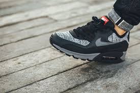 Nike Air Max 90 Essential Knit Black Grey Red Eu Kicks Sneaker Magazine Nike Air Max Nike Air Max 90 Nike