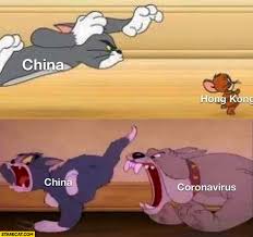 China Trying To Get Hong Kong Coronavirus Getting China Tom And Jerry Starecat Com