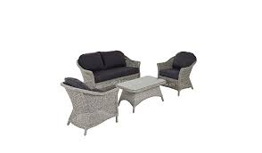 Shore 4 Piece Sofa Set Grey Charcoal Conservatory Furniture George At Asda Sofa Set Conservatory Furniture Furniture