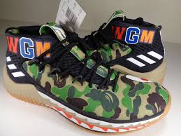 Adidas Dame 4 X Bape Green Camo All Star White Gum Bathing Ape Sz 8 5 Ap9974 Adidas Dame Bape Sneakers Green Camo