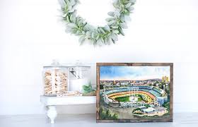 Dodger Stadium Watercolor Print