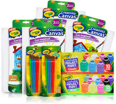 Pipity kids activity case art crafts set pink bag age 6 plus fun crafting gift. Canvas Painting Kids Party Craft Kit Crayola Com Crayola