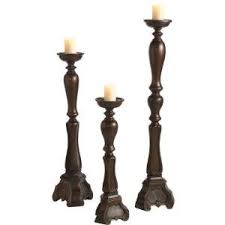 Set Of 3 Giant Elegant Chocolate Brown Floor Pillar Candle Holders 49 By Cc Home F Floor Pillar Candle Holders Floor Candle Holders Floor Candle Holders Tall