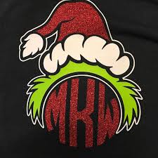 Download Grinch Hat Monogram Svg Cuttable Frame Christmas Shirts Vinyl Christmas Vinyl Crafts Silhouette Crafts