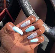 Kamaridenise Blue Glitter Nails Blue Acrylic Nails Blue Toe Nails