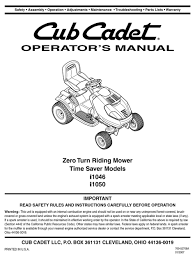 I believe it's a 2007 and has 320 hours on it. Cub Cadet I1046 I1050 Operator S Manual Pdf Download Manualslib