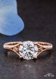 Rose Gold Filigree Ring Filigree Engagement Ring Filigree Ring Gold Leaf Engagement Ring