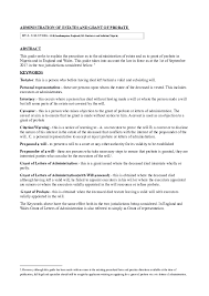 What is grant of probate and letter of administration in malaysia. Probate And Administration Of Estate Research Papers Academia Edu