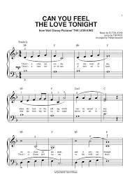 Can You Feel The Love Tonight Easy Sheet Music Piano Music Clarinet Sheet Music