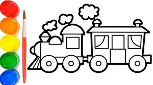 Gambar mewarnai kereta api untuk anak paud dan tk. Cara Menggambar Kereta Api Belajar Mewarnai Gambar Youtube